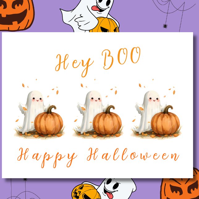 Cartão Postal Ei Fantasma Abóbora Halloween (Criador carregado)