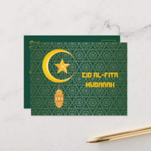 Cartão Postal Eid al Fitr Mubarak Ramadan Kareem Moon Star