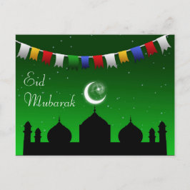 Cartão Postal Eid Mubarak Colorful Garland