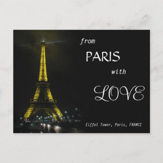 Cartão Postal EIFFEL TOWER - de Paris com amor