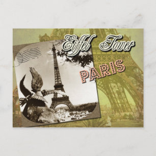Cartão Postal Eiffel Tower e Champ de Mars, Paris, França