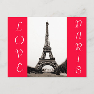 Cartão Postal Eiffel Tower - Love Paris Postcard