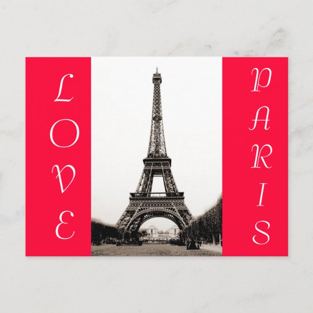 Cartão Postal Eiffel Tower - Love Paris Postcard (Frente)
