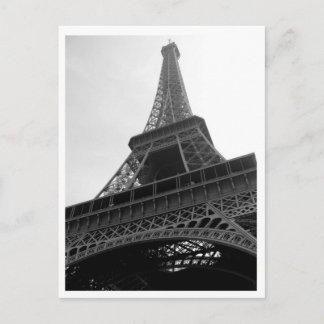 Cartão postal Eiffel Tower Paris França b/w