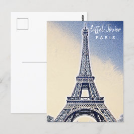 Cartão Postal Eiffel Tower Paris França Landmark
