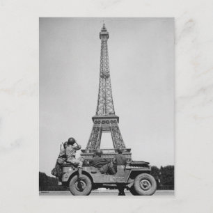 Cartão Postal Eiffel Tower Paris França WW2