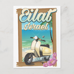 Cartão Postal Eilat Beach poster de viagens de patinete Israel