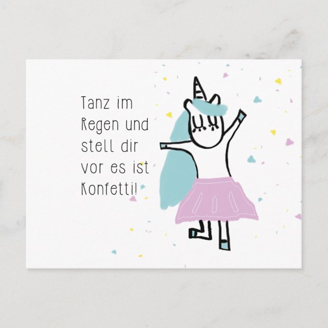 Cartão Postal Einhorn - Postkarte (Frente)