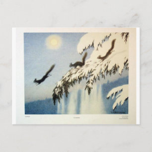 Cartão Postal Ekorn i Flukt por Theodor Severin Kittelsen
