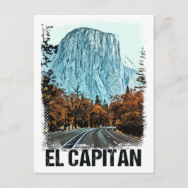 Cartão Postal El Capitan Yosemite National Park Vintage Retro