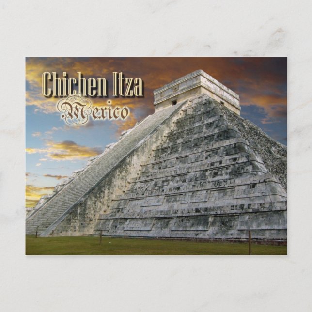 Cartão Postal El Castillo em Chichen Itza, México (Frente)