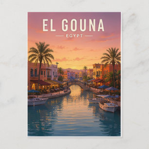 Cartão Postal El Gouna Egito Viagem Lagoa Costa Mar Vermelho