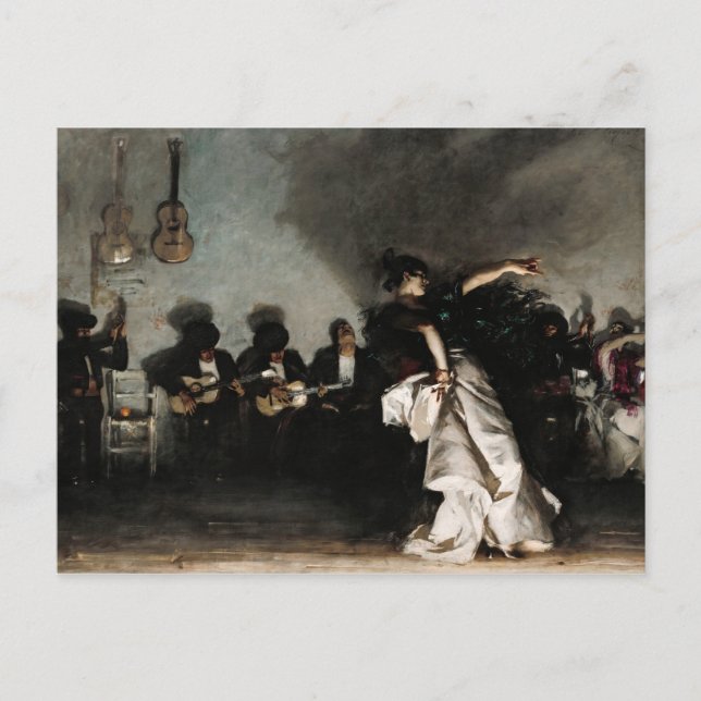 Cartão Postal El Jaleo, 1882 por John Singer Sargent (Frente)