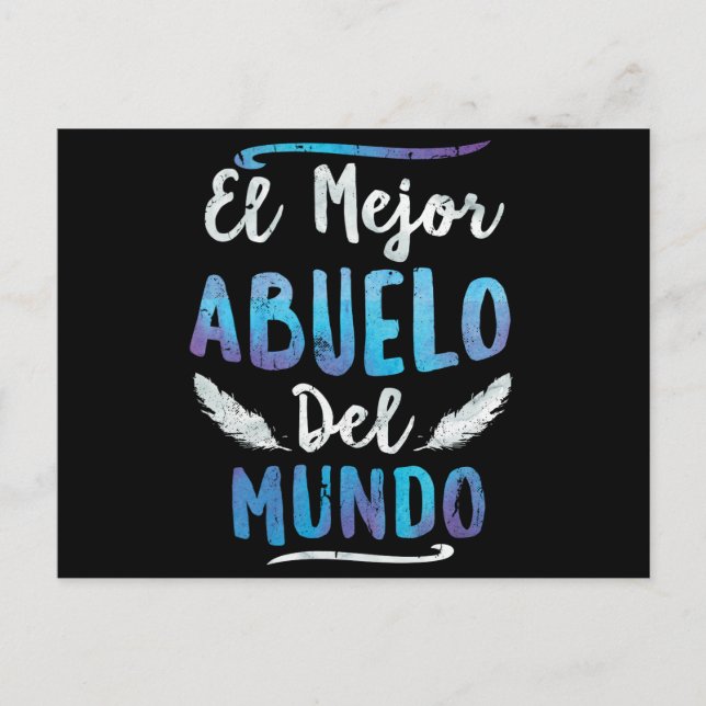 Cartão Postal El Mejor Abuelo Del Mundo Dia de os pais (Frente)