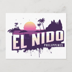 Cartão Postal El Nido Filipinas Palawan Purple Sunset