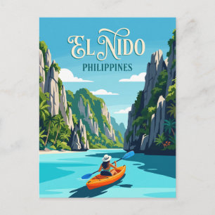 Cartão Postal El Nido Palawan, Filipinas, caiaque