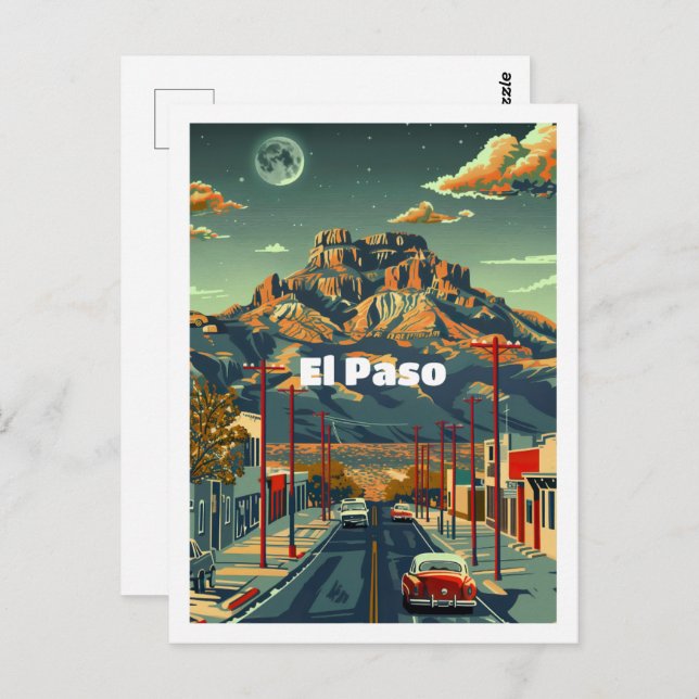 Cartão Postal El Paso Texas USA Famoso Viagem Place (Frente/Verso)