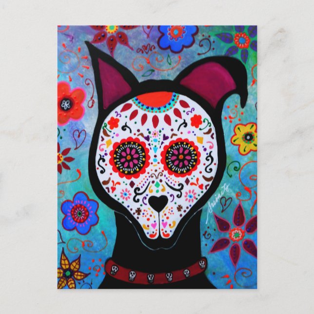 CARTÃO POSTAL EL PERRO DOG DIA DE LOS MUERTOS (Frente)