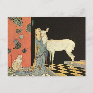 Cartão Postal Ela atirou os braços ao pescoço de Bonnie-Biche