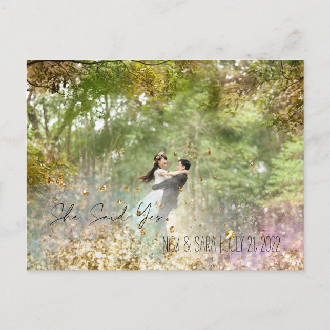 Cartão Postal Ela Disse Sim (Frente)