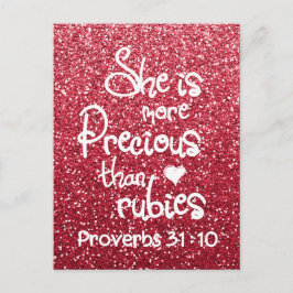 Cartão Postal Ela É Mais Precioso Do Que O Rubis Proverbs Glitte