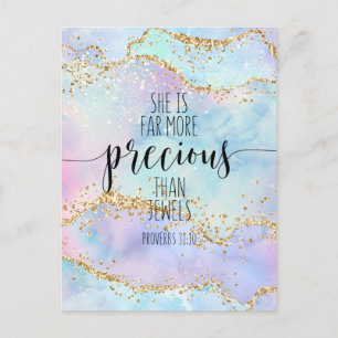 Cartão Postal Ela é Muito Mais Preciosa Que, Provérbios 31:10