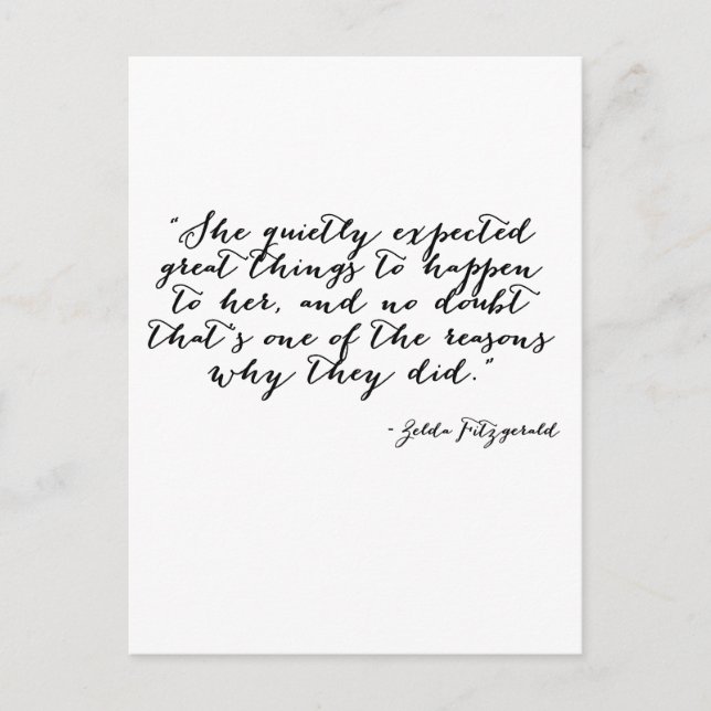 Cartão Postal Ela esperava grandes coisas silenciosamente (Frente)