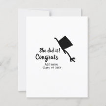 Ela fez isso parabéns formatura adicione o nome do