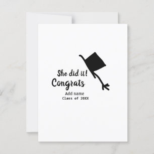 Cartão Postal Ela fez isso parabéns formatura adicione o nome do