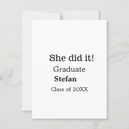 Cartão Postal Ela fez texto de nome de graduada turma de 20XX