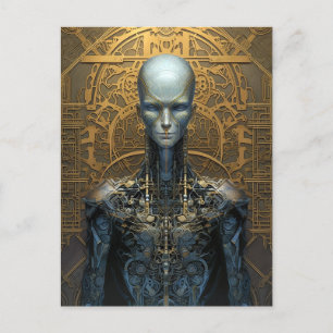 Cartão Postal Elaboração de Ficção Científica Mecânica Cyborg Ro