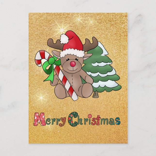 Cartão Postal Elch mit Zuckerstange (Frente)