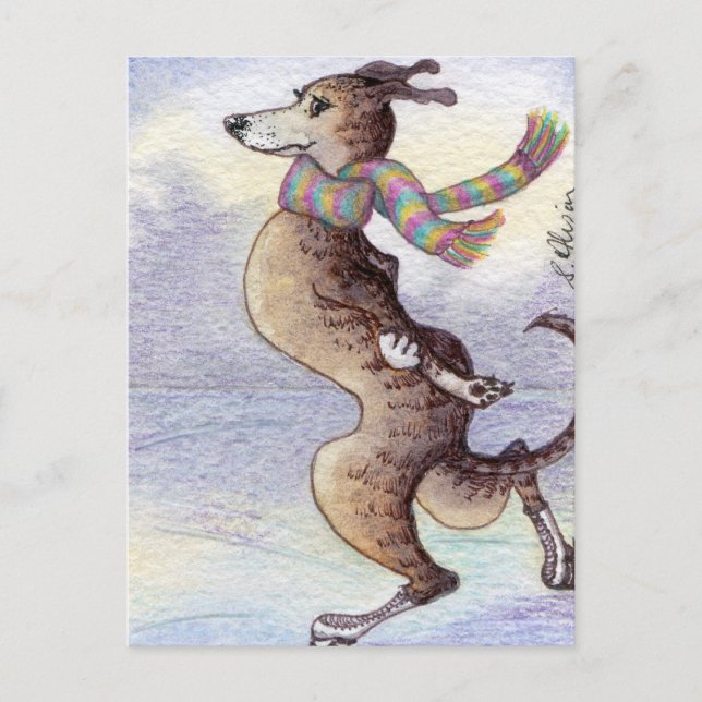 Cartão Postal Ele desfrutou do vento através de seus ouvidos (Frente)