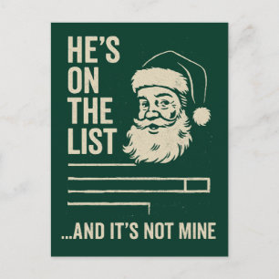 Cartão Postal Ele Está Na Lista Engraçado Natal 