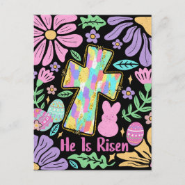 Cartão Postal Ele ressuscitou a páscoa cristã feliz Jesus Deus a