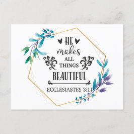 Cartão Postal Ele Torna Todas As Coisas Bonitas