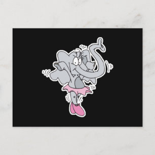 Cartão Postal elefante bailarina bobo