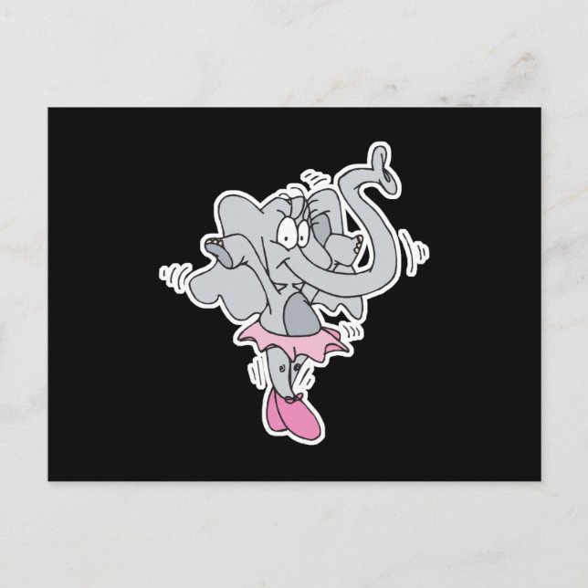Cartão Postal elefante bailarina bobo (Frente)
