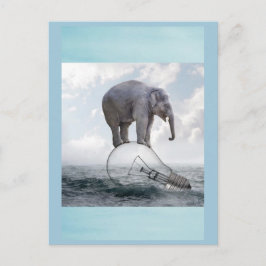 Cartão Postal Elefante balanceador na lâmpada