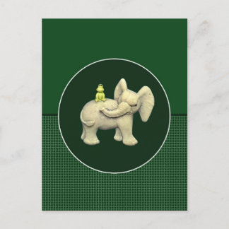 Cartão Postal Elefante Bebê e Sapo