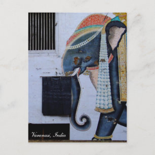 Cartão Postal Elefante, bela Varanasi, Índia de férias