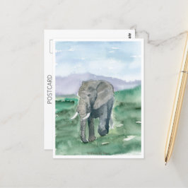 Cartão Postal Elefante Cinza na Selva