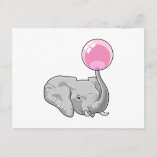Cartão Postal Elefante com balão