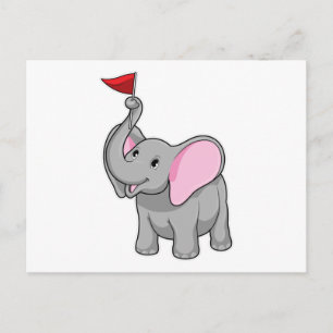 Cartão Postal Elefante com Bandeira