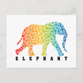 Cartão Postal Elefante com cores
