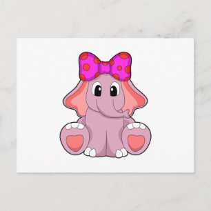 Cartão Postal Elefante com Fita