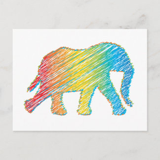 Cartão Postal Elefante com Linhas
