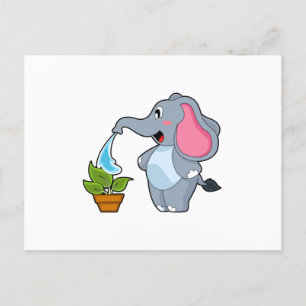 Cartão Postal Elefante com Planta