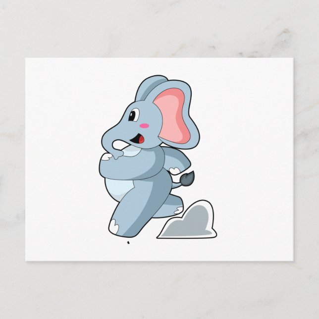 Cartão Postal Elefante como Corredor (Frente)