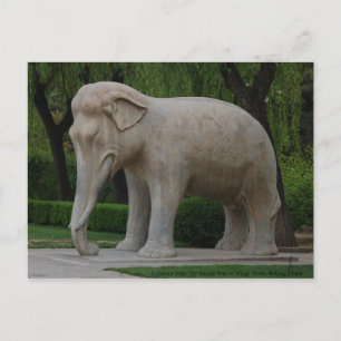 Cartão Postal Elefante da Maneira Sagrada na Túmulo dos Mings